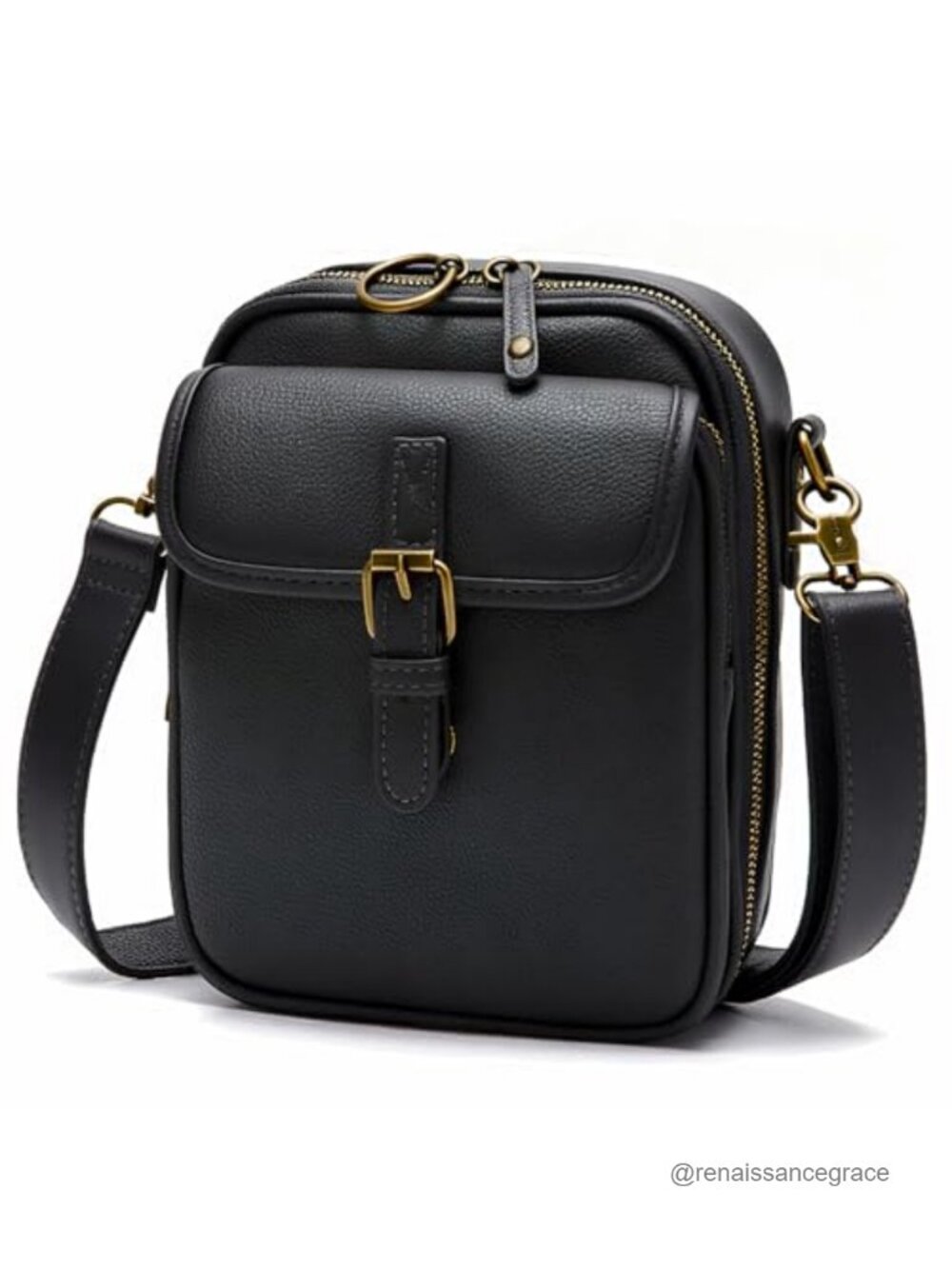 Vegan Leather Small Crossbody Bag Messenger Purse with Card Slots Wallet